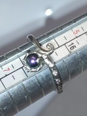 Pandora Disney Silver Swirl Ring with Purple Pearl Accent
